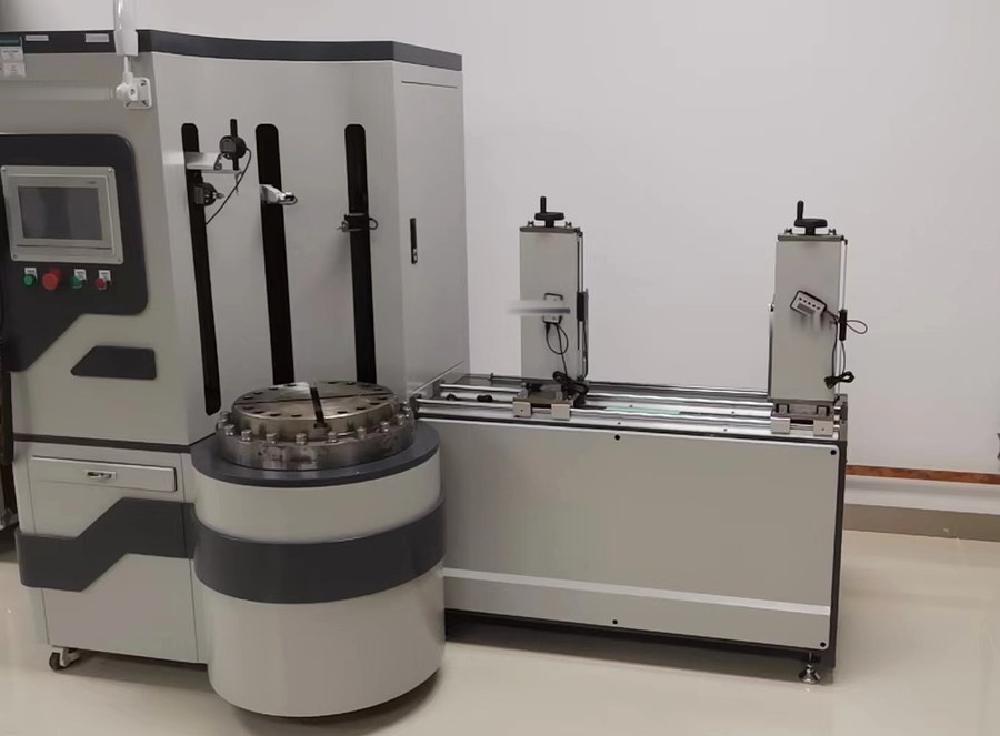 Plateforme CT-PD26 de contrôle des écarts des supports isolants en atelier, module vertical à plateau tournant et module horizontal sur guides de précision