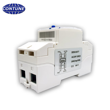 side view of single phase smart power meter for civil use with WIFI smart control and DIN RAIL mount