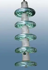 Glass disc insulator string